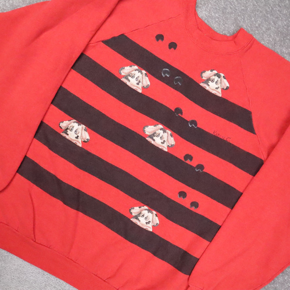 Vintage Womens Cute Cows Karen C. XL Red Long Sleeve Pullover Sweatshirt - Picture 6 of 10